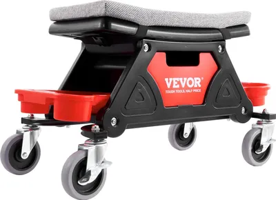 Immagine prodotto di VEVOR sgabello per officina sgabello rotante 640 x 335 x 390 mm, 136 kg di portata sgabello per officina sgabello per garage, sgabello per officina sgabello per sedia incl. scatola di immagazzinaggio e pallet, mobile