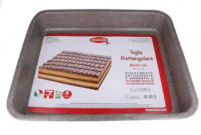 Image de Graziano, plaque de cuisson rectangulaire en aluminium, avec 7 couches antiadhésives