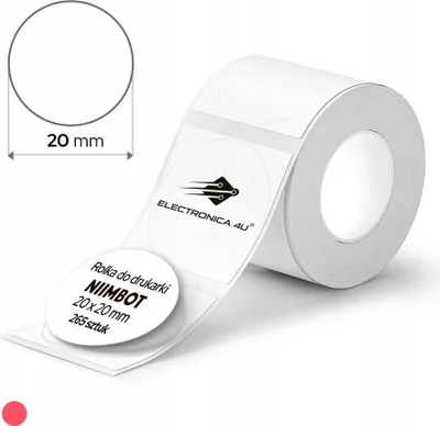 Produktbild von Weiße selbstklebende Etiketten Niimbot D101 20x20 rund