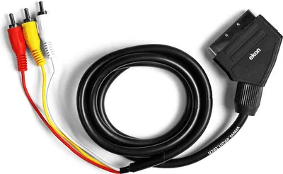 Image de Ekon ECVSCAR3RCA15MM Adaptateur de câble vidéo 1,5 m SCART (21 broches) 3 x RCA noir
