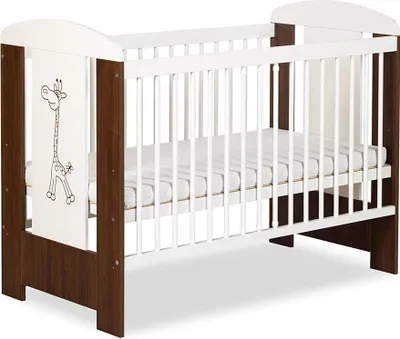 Zdjęcie produktu dla Łóżeczko dziecięce SAFARI ŻYRAFKA 120x60 białe/orzech
