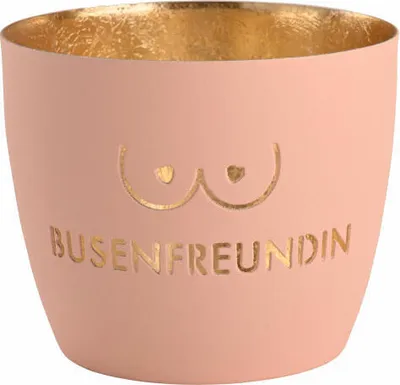 Obrázek produktu pro Dárková firma lucerna Madras bosom friend M, svícen na čajovou svíčku, svíčka, železo, pastelově růžová / zlatá, v 8,5 cm, 1145304012