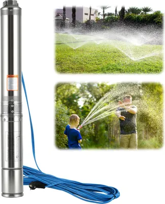 Produktbild von Izrielar Brunnenpumpen Tiefbrunnenpumpe Ø100mm Brunnenpumpe Edestahl mit 0.75KW 4000L/H Fördermenge, Tauchdruckpumpe für Brunnengehäuse