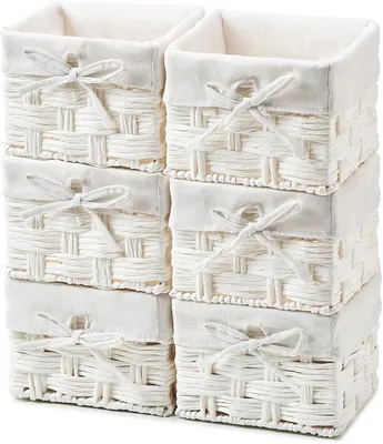 Image de Lot EZOWare composé de 6 paniers tressés de rangement,