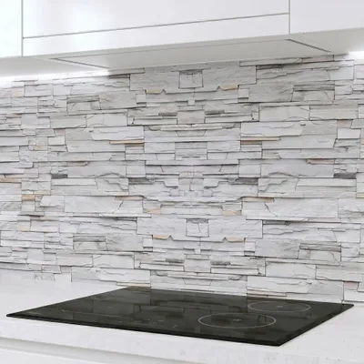 Produktbild von Küchenrückwand Klinkerwand 60x300 cm – monolithische ABS-Platte mit Direktdruck, Spritzschutz Küche & Bad, Fliesenspiegel