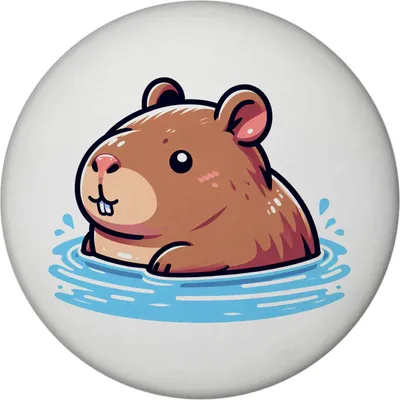 Produktbild von Capybara Comic Magnet rund rund