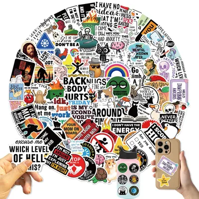 100 Anime-Graffiti-Sticker, lustige Meme-Aufkleber, wasserdicht, 4-6 cm
