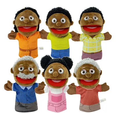 Immagine prodotto di Solidchoice - Set di 6 marionette a mano che rappresentano una famiglia africana