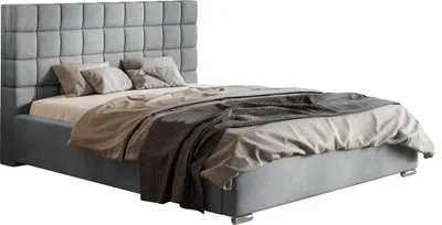 Produktbild von Bett 140x200 cm Noris - Schlafzimmer, Doppelbett - Polsterbett mit Bettkasten, Grau