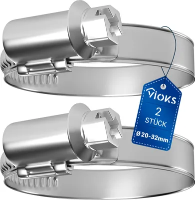 Produktbild von Schlauchklemmen 2x Schlauchschellen 20-32mmØ Rohrklemme für Schlauch Waschmaschine