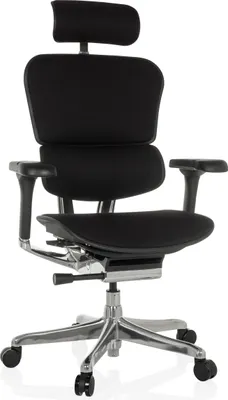 Produktbild von hjh OFFICE Luxus Chefsessel ERGOHUMAN GEN2 Ergonomischer Bürostuhl mit Armlehnen (höhenverstellbar) Stoff Drehstuhl für Büro, Zuhause