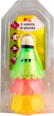 Image de Volants en plumes pour badminton en set de 3 couleurs mélangées