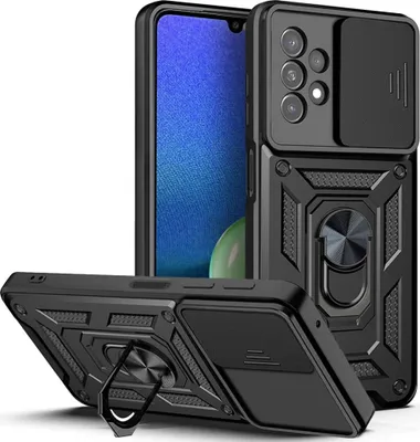 Produktbild von Samsung Galaxy A13 4G Hülle - Coverup Armor Ring Ständer Back Cover mit Kamera Schutz - Schwarz
