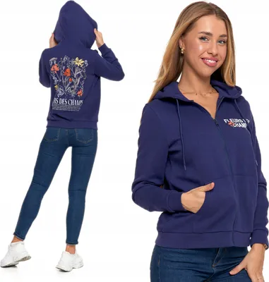 Produktbild von Warm MORAJ Damen Sweatshirt mit Kapuze Ungeknöpft Floral Print 3XL