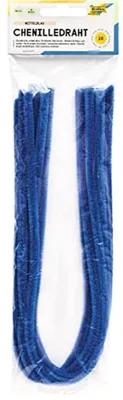 Chenilledraad 10 Stück, 8 mm Ø, 50 cm, mittelblau, Basteldraht