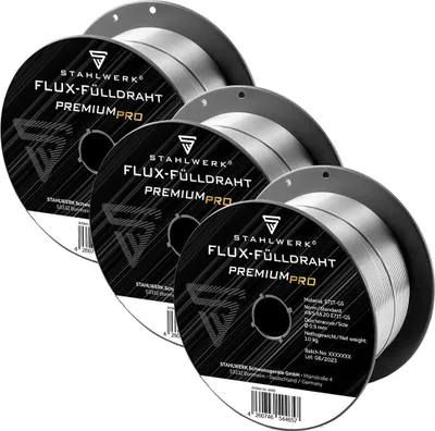 Produktbild von STAHLWERK Schweißdraht MIG/MAG Fülldraht E71T-GS Ø 0,9mm 0,9 kg Drahtrolle 3er Set