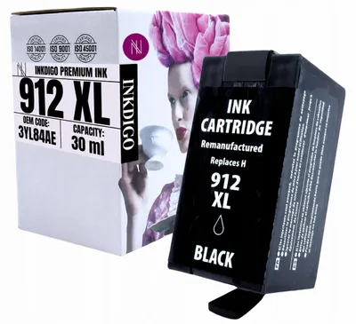 Produktbild von Inkdigo Tinte 912XL für HP OfficeJet Pro 8010, 8012, 8012e, 8013 – Schwarz, 30 ml,, KI-generiertes Bild