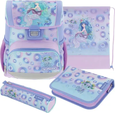 Produktbild von Herlitz Schulranzen Set Loop Plus Mystic Mermaid 10-teilig gefüllt