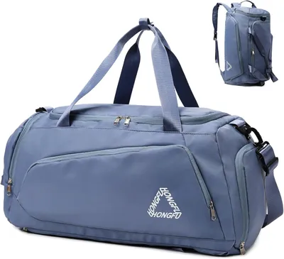 Image de Sac de sport de 45 litres, dimensions 57 x 28 x 28 cm, imperméable, avec compartiment à chaussures, idéal pour le fitness