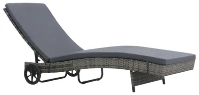 Image de Fauteuil de détente – Fauteuil en rotin – Chaise de jardin avec dossier réglable et roulettes