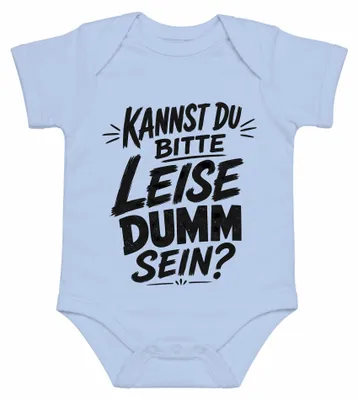 Imagen del producto de Camiseta con estampado "Por favor, sé un poco menos sarcástico. Divertido. Ironía." para bebé, color azul claro, talla 3/6 meses