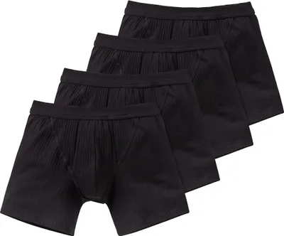 Produktbild von SCHIESSER Herren Shorts 4er Pack - Baumwolle Essentials, Authentic, Nadelzug, uni Schwarz 6 (Gr. Large)