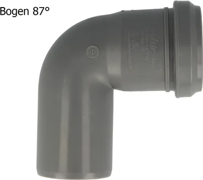 Produktbild von HT Bogen Ø 32 x 87°, mit einseitiger Steckmuffe und Gummidichtung