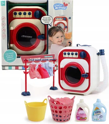 Produktbild von Kinder Waschmaschine Spielzeug - Licht, Sound & drehende Trommel - Haushaltsgerät