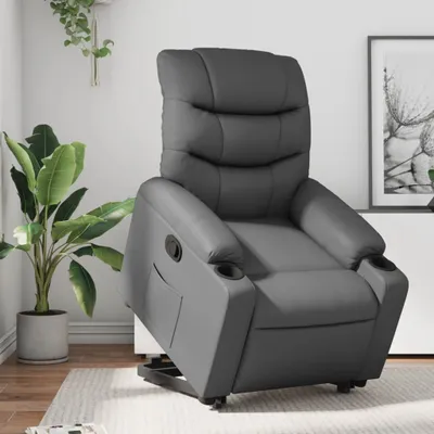 Produktbild von PUEAZU Relaxsessel mit Aufstehhilfe Grau Kunstleder - Fernseh- & Relaxsessel &14275