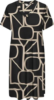 Produktbild von ONLY CARMAKOMA Kleid Plus Size V-Ausschnitt Kurzarm Midi Sommer Dress Größe: 42-44