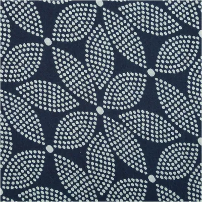 Produktbild von Baumwollstoff Voile Blumen abstrakt indigioblau Meterware