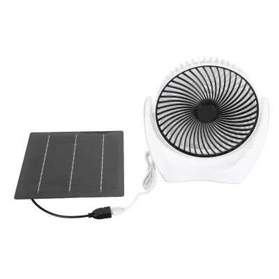 Image de Kit ventilateur panneau solaire, 7 W, 5 V, ventilateur USB solaire portable pour serres, abris pour animaux, intérieur et extérieur