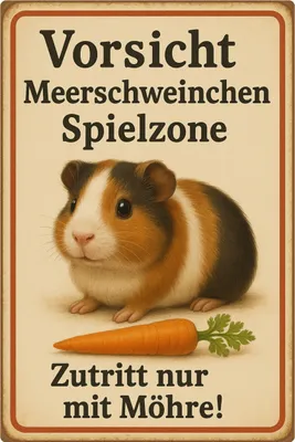 Produktbild von Blechschild AstraDesign 20x30 cm „Meerschweinchen Spielzone“ – Metallschild Wanddeko, Schild, Geschenkidee
