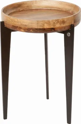 Produktbild von SIT Möbel Beistelltisch | Ø 40 cm | Mango Tischplatte natur | Beine Metall schwarz | B 40 x T 40 cm H 56 cm | 12841-01 | Serie BEISTELLTISCH