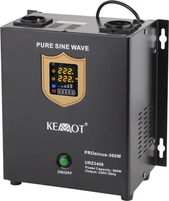 Obrázek produktu pro Zdroj záložní KEMOT URZ3408 PROsinus 300W 12V , čístý sinus, nástěnný