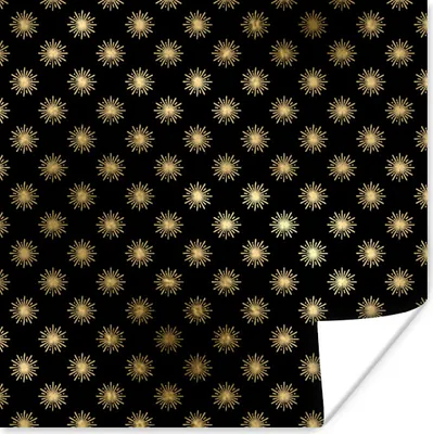 Produktbild von MuchoWow® Poster Muster - Sonne - Gold 75x75 cm - Wand Dekoration