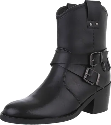 Produktbild von Ital-Design Damen Stiefeletten  Lederoptik Western- & Bikerboots 87740329 Schwarz Gr.  41