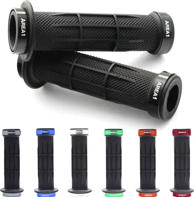 Produktbild von Area1 Motorrad Motorroller Lenkergriffe Griffgummis 22/24-25mm offene Enden für Lenkerendenspiegel und Vibrationsdämpfer Schwarz