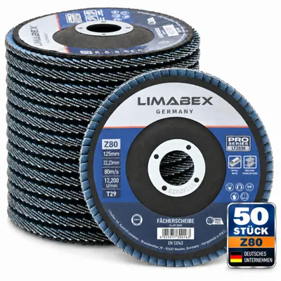 Produktbild von Fächerscheiben 125 mm Metall Stahl Edelstahl Z80 Lamellenscheiben INOX 50 Stück PRO Series