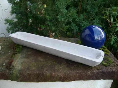 Produktbild von Holzschale, Holzmolle, Holz-Tablett massiv, rustikal, grau 59 x 12 cm