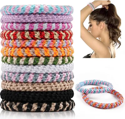Immagine prodotto di Legami di capelli delle donne 12 pezzi Treccia elastica Colore misto