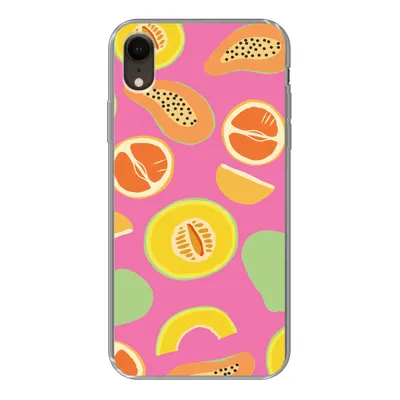 Produktbild von MuchoWow® Handyhülle Schutzhülle Hülle für iPhone XR Obst - Muster - Rosa Silikon Softcase Handy Hülle - Schutzdeckel
