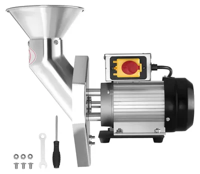 Obrázek produktu pro Elektrický mlýnek na ovoce SucceBuy 550 W, nerezová ocel SUS304, zpracovává jablka o průměru až 70 mm, drtič ovoce s kapacitou 60 kg/h pro hrušky, ananas, guavy, mrkev a brambory