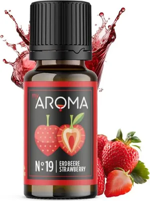 Produktbild von myAROMA flavour drops – Erdbeere 10ml, Zuckerfreie und kalorienfreie Aromatropfen, vegan, ohne künstliche Farbstoffe, ideal zum Backen und für Getränke, Nr. 19