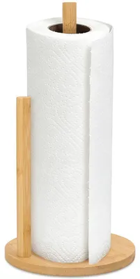 Immagine prodotto di Portarotolo da cucina, da appoggio, in legno, con braccio antiscivolo, per la cucina