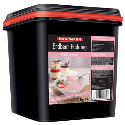 Image de Pudding Naarmann à la fraise affiné à la crème prêt à servir 5000g