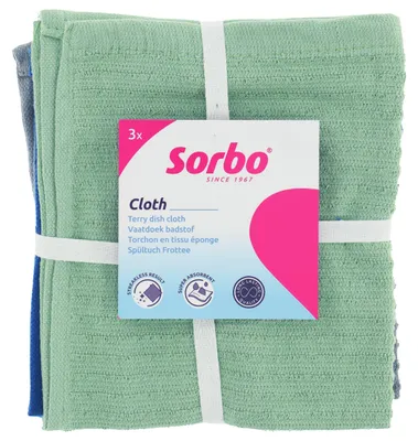 Productafbeelding van Sorbo Frotteer-vaatdoekenset, 3-delig