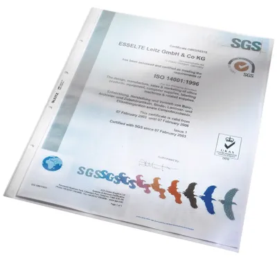 Zdjęcie produktu dla Okładka na broszury Leitz 4702-00-00 z 50 kieszeniami, standardowa, A3 wysoka, PP, ziarnista, odporna na dokumenty, bezbarwna