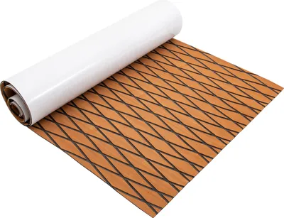 Image de Mousse EVA bateau teck 239*89cm tapis de pont autocollant antidérapant (marron,noir)