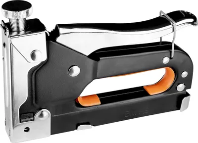 Produktbild von BRÜDER MANNESMANN Handtacker "Superstar" aus Stahl schwarz/orange